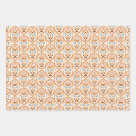 Hoja De Papel De Regalo Jardín Retro de Verano de los 70 |