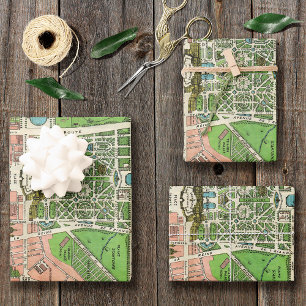 Hoja De Papel De Regalo Jardines de Versalles, Vintage restaurado 1920