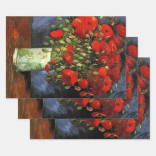 Hoja De Papel De Regalo Jarrón con amapolas rojas de Vincent van Gogh