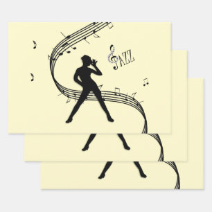 Hoja De Papel De Regalo Jazz Dance Yellow Music