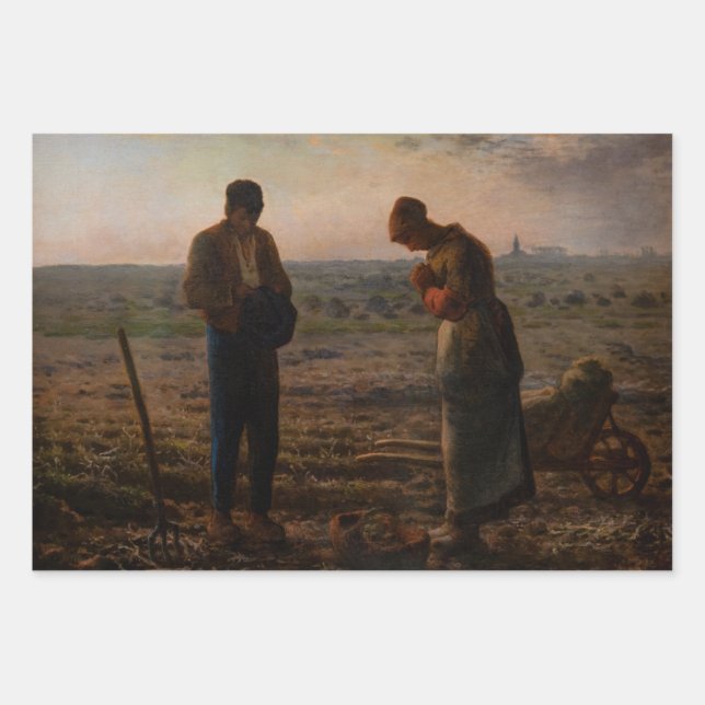 Hoja De Papel De Regalo Jean-Francois Millet - The Angelus (Anverso)