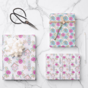 Hoja De Papel De Regalo Jengibre Navideño Rosa