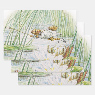 Hoja De Papel De Regalo Jeremy Fisher da un gran salto por Beatrix Potter