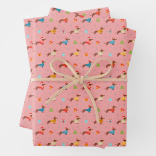 Hoja De Papel De Regalo Jerseys de punto de Navidad Dachshund en invierno 