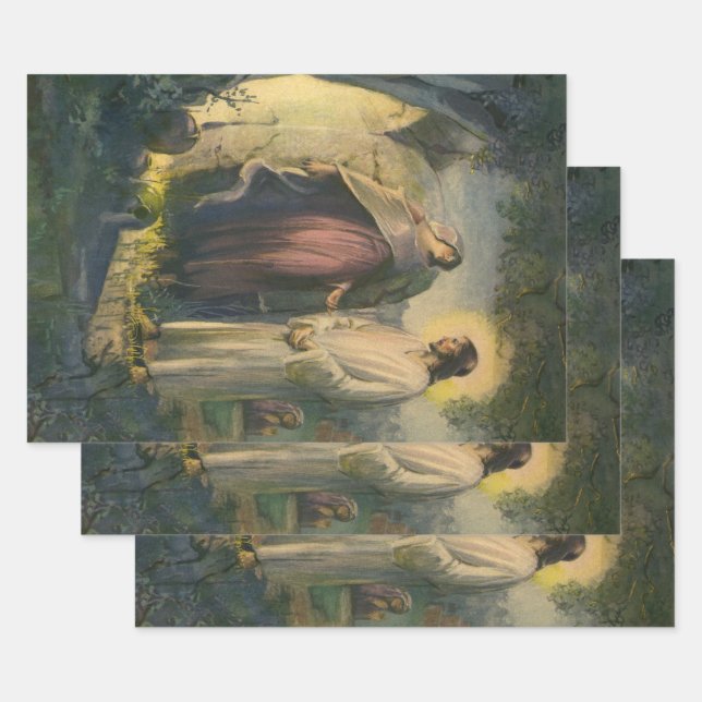 Hoja De Papel De Regalo Jesucristo ascendido por la tumba de ML Greer (Set)