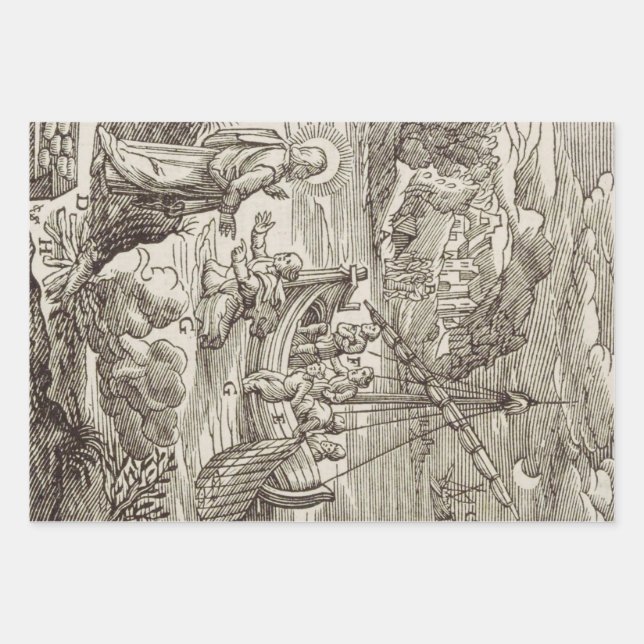 Hoja De Papel De Regalo Jesús caminando sobre el agua (Anverso)