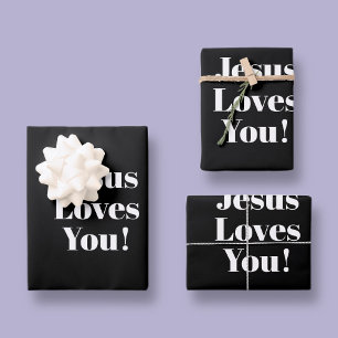 Hoja De Papel De Regalo ¡Jesús te quiere! Estilo retro-moderno