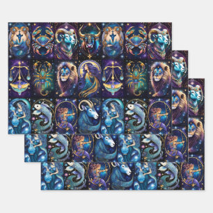 Hoja De Papel De Regalo Jewel Galaxy Zodiac