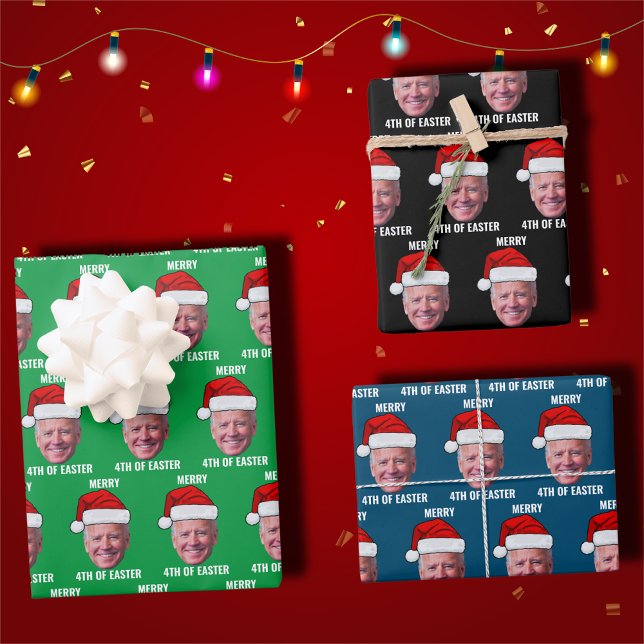 Hoja De Papel De Regalo Joe Biden Feliz 4° De Navidades De Pascua (Subido por el creador)