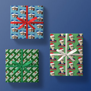Hoja De Papel De Regalo Joe Biden Kamala Harris Navidades azules regalo