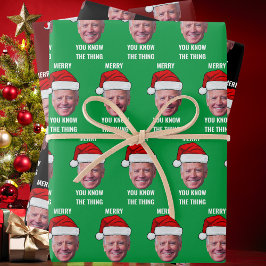 Hoja De Papel De Regalo Joe Biden Santa Hat Sabes La Cosa