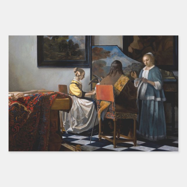 Hoja De Papel De Regalo Johannes Vermeer - El concierto (Anverso)