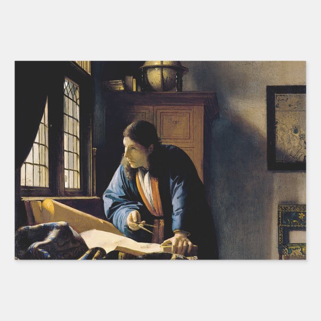 Hoja De Papel De Regalo Johannes Vermeer - El geógrafo (Anverso)