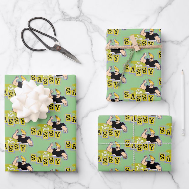 Hoja De Papel De Regalo Johnny Bravo - Hey There Sassy (Anverso)