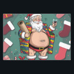 Hoja De Papel De Regalo Jolly Happy Padre Christmas<br><div class="desc">Feliz Padre Feliz Navidad Hojas de Papel de Envoltura. Un divertido papel de envoltura del Padre Navidad</div>