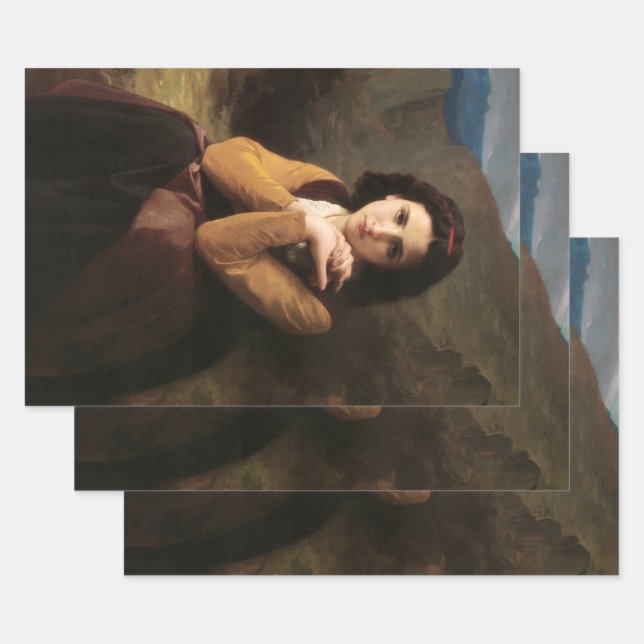 Hoja De Papel De Regalo Joven muchacha de Bouguereau (Set)
