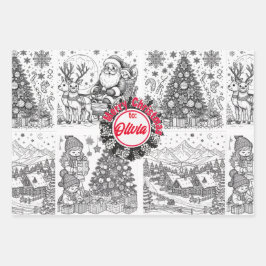 Hoja De Papel De Regalo Joyful Colors Christmas Wrap