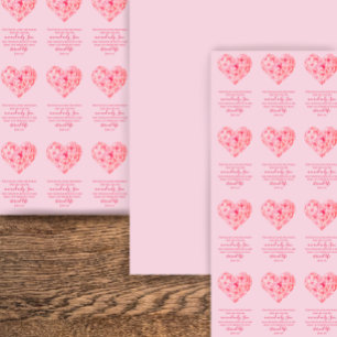Hoja De Papel De Regalo Juan 3:16 Versículo Bíblico Corazón Acuarela Rosa