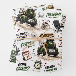 Hoja De Papel De Regalo Jubilación de golf temática para golfista