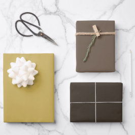Hoja De Papel De Regalo Juego de 3 colores sólidos marrón oscuro Mocha Dor