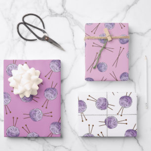 Hoja De Papel De Regalo Juego de 3 Papeles de Regalo de Amor al Tejer