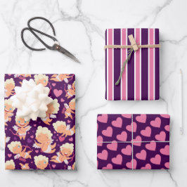 Hoja De Papel De Regalo Juego de 3 Papeles de Regalo de Cupido de San Vale
