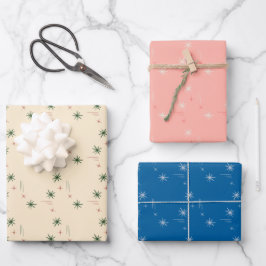 Hoja De Papel De Regalo Juego de 3 papeles de regalo de estrellas pequeñas