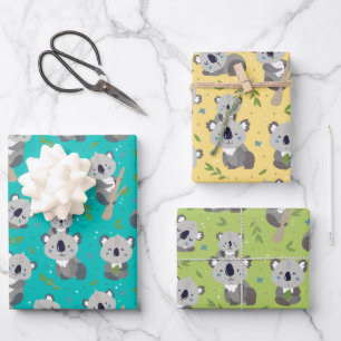 Hoja De Papel De Regalo Juego de 3 Papeles de Regalo de Koala Adorable