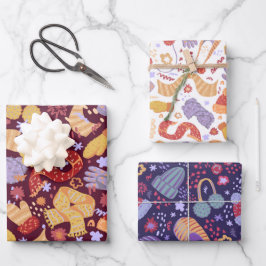 Hoja De Papel De Regalo Juego de 3 Papeles de Regalo de Ropa de Invierno C