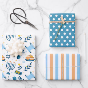Hoja De Papel De Regalo Juego de 3 Papeles para Envolver con Menorá de Han