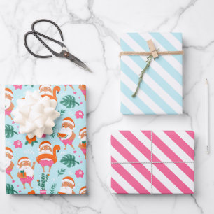 Hoja De Papel De Regalo Juego de 3 Papeles para Envolver de Papá Noel Navi