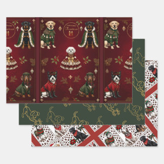 Hoja De Papel De Regalo Juego de 3 sábanas planas de envoltorio de Navidad