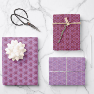 Hoja De Papel De Regalo Juego de 3 tonos de púrpura