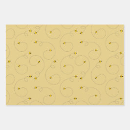 Hoja De Papel De Regalo Juego de Abejas de Miel de trabajo duro de 3