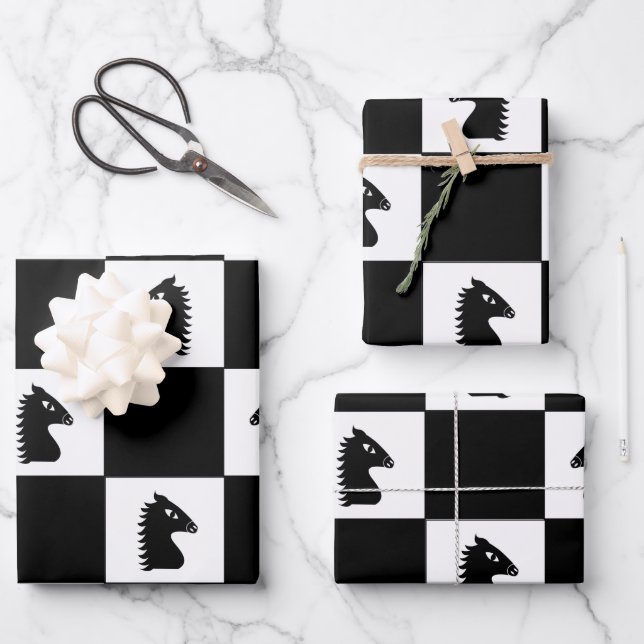 Hoja De Papel De Regalo Juego de ajedrez Black Knight (Anverso)