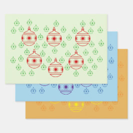 Hoja De Papel De Regalo Juego de ajuste de regalo - Ornamentos de árbol re