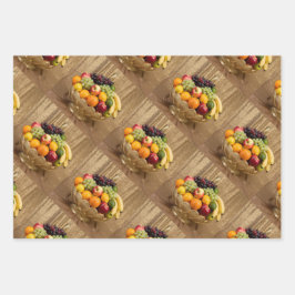 Hoja De Papel De Regalo Juego de artículos de regalo de cesta de fruta fre