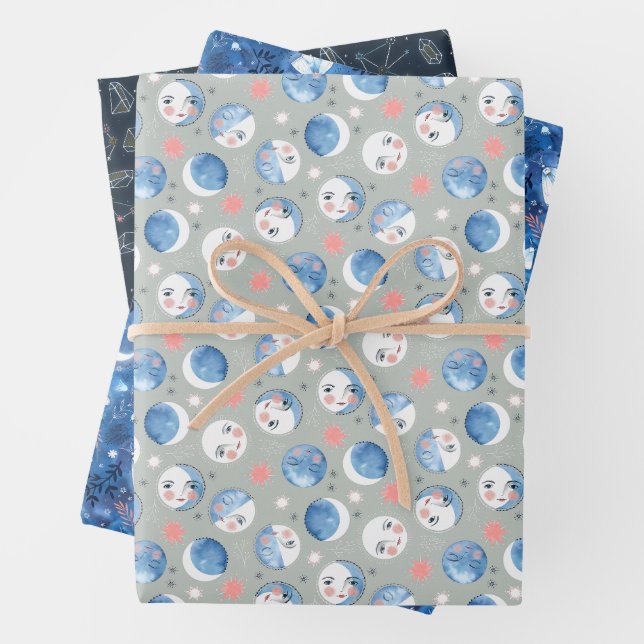 Hoja De Papel De Regalo Juego de Brujas Lunar de 3 (In situ)