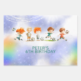 Hoja De Papel De Regalo Juego de cumpleaños del fútbol mágico