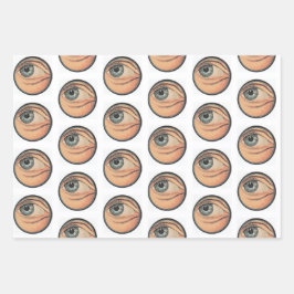 Hoja De Papel De Regalo Juego de envolvimiento de regalo de anuncio de ojo