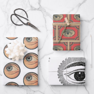 Hoja De Papel De Regalo Juego de envolvimiento de regalo de anuncio de ojo