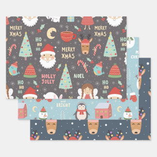 Hoja De Papel De Regalo Juego de Navidad de Feliz