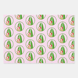 Hoja De Papel De Regalo Juego de regalo rosa de la gaviota dorada del perr