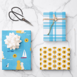 Hoja De Papel De Regalo Juego de regalos de Annapolis Pups Summertime Styl