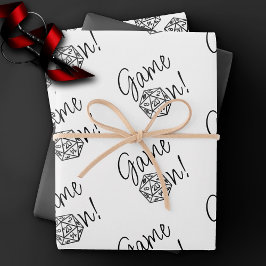 Hoja De Papel De Regalo Juego de RPG | Dado de Jugador Retro de Mesa de Fa