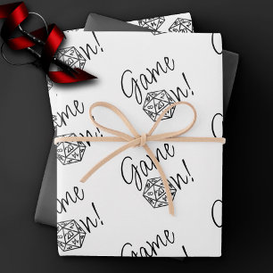 Hoja De Papel De Regalo Juego de RPG   Dados de Juego de Mesa Retro de Fan