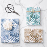 Hoja De Papel De Regalo Jueves Tropical Morado Azul Crema Floral<br><div class="desc">Jueves Tropical Morado Azul Crema Floral</div>