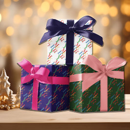 Hoja De Papel De Regalo Jugador colorido merry Trio Pack de