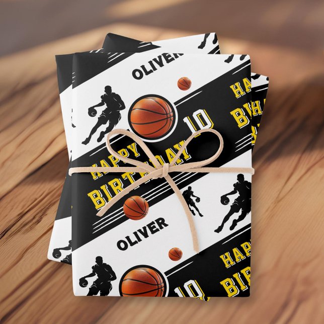 Hoja De Papel De Regalo Jugador de baloncesto moderno con tema Cumpleaños (Subido por el creador)