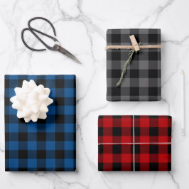 Hoja De Papel De Regalo Juguete de búfalo azul gris y rojo